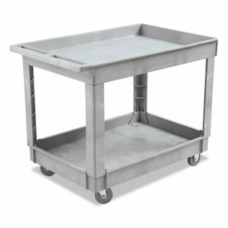 PINPOINT Plastic Two-Shelf Utility Cart - Gray PI3205465